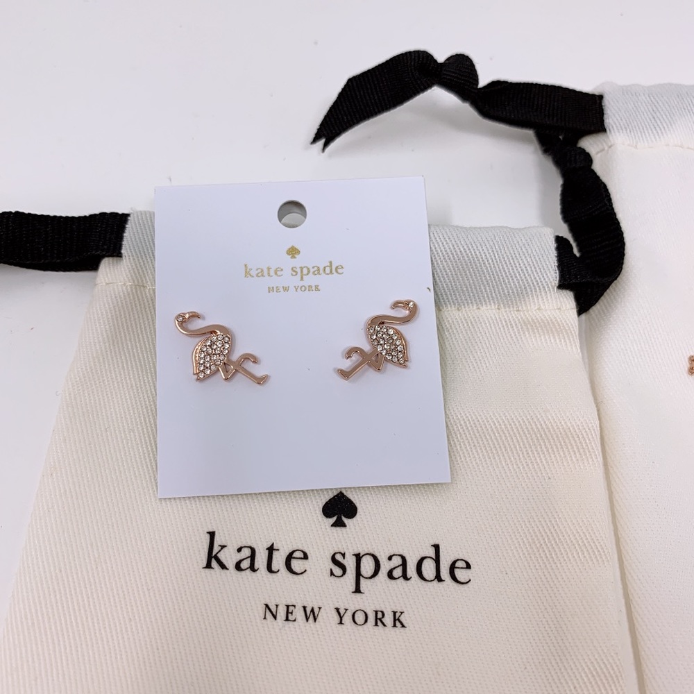 Kate Spade By The Pool Flamingo Necklace & Earring - Picture 2 of 5